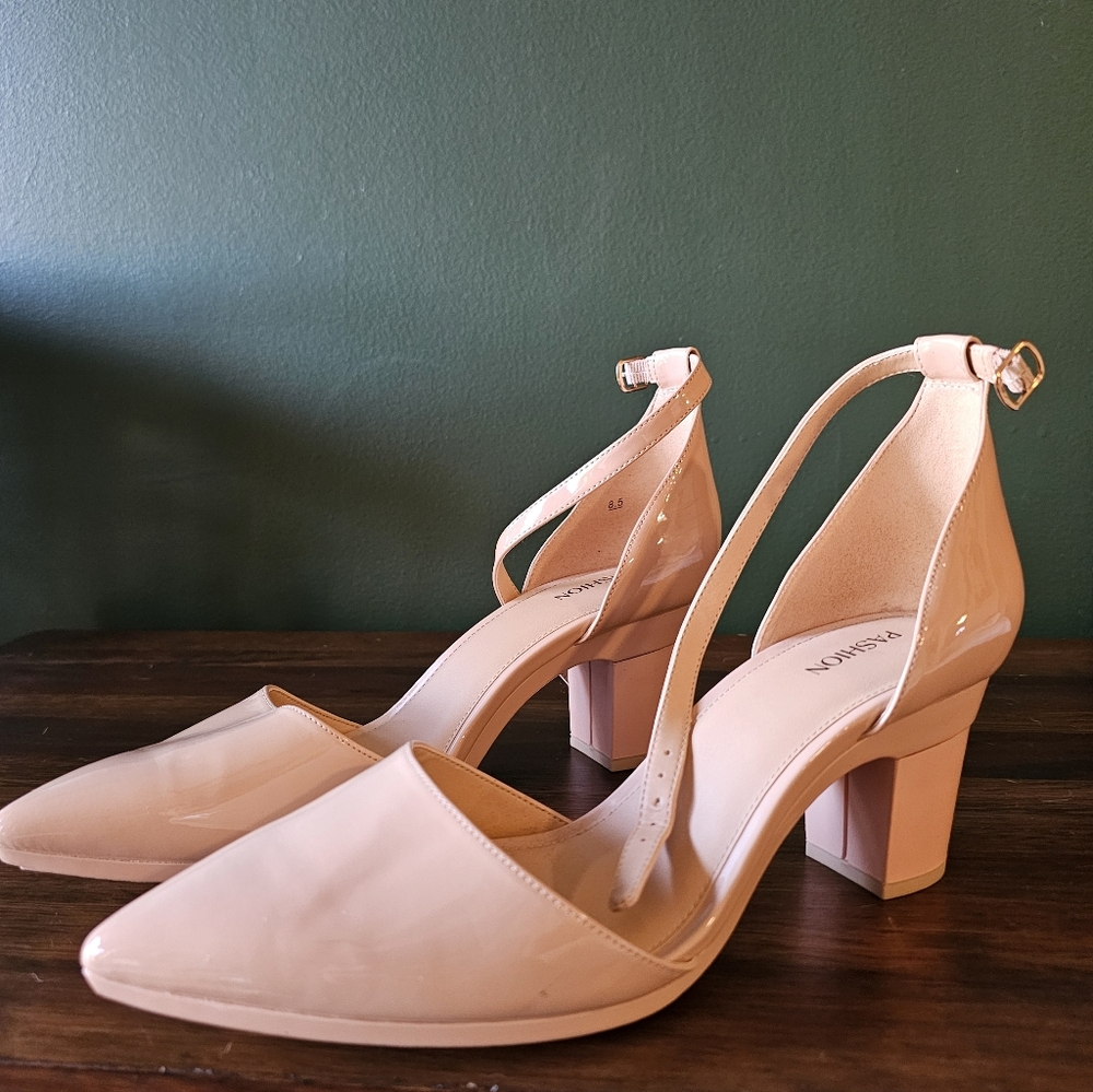 Pashion Footwear Gen 1 Nude D'Orsey Block Heel And Flats